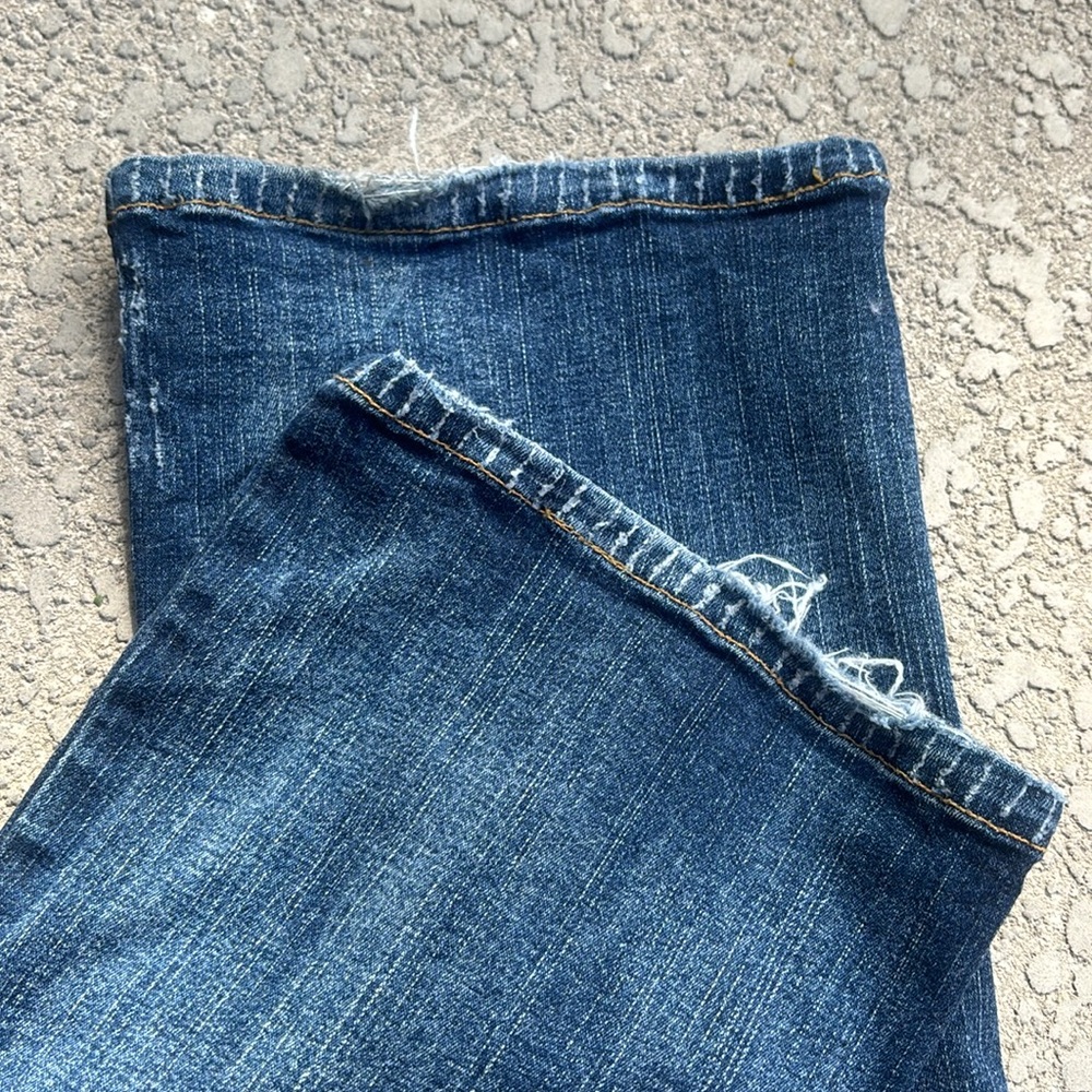 Baby Phat Jeans Flare Boot Cut Y2K Rhinestones Dark Wash Distressed Size 0 - Picture 9 of 15